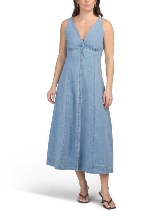 Velvet Heart Dresses & Skirts - VELVET HEART V-neck Denim Maxi Dress